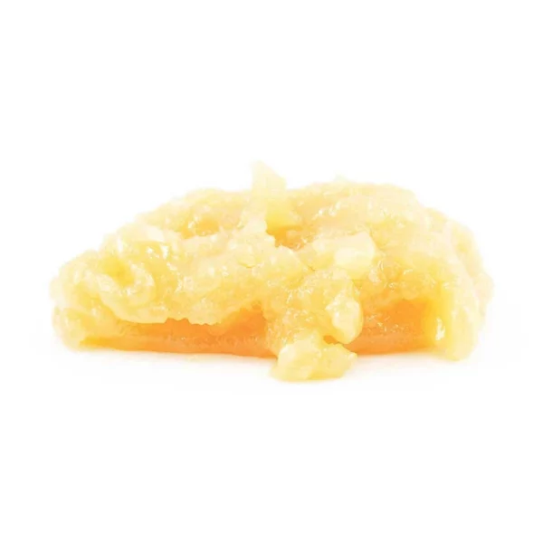 Jet Fuel strain of live resin cannabis concentrate on white background